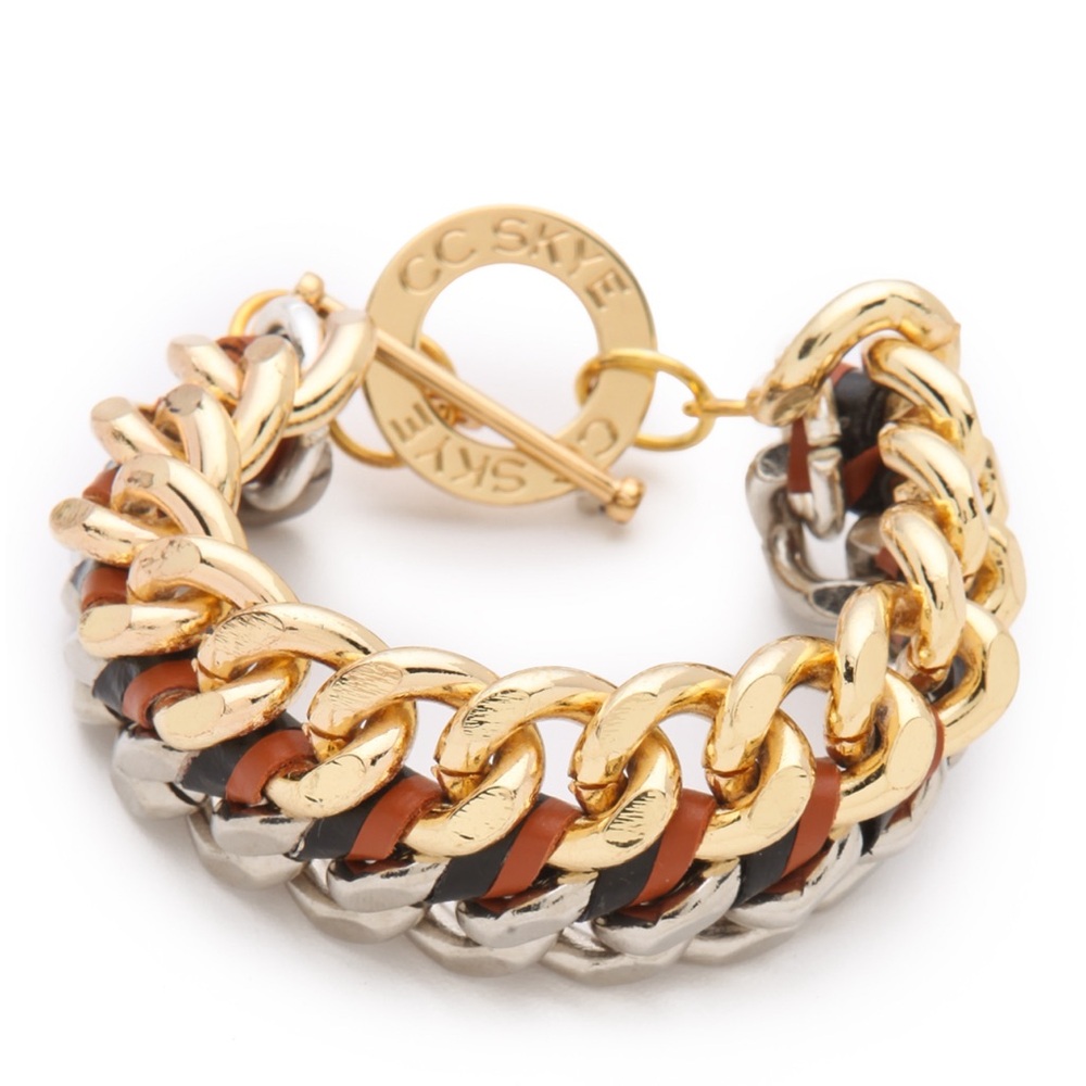 CC SKYE Metal & Leather Toggle Bracelet